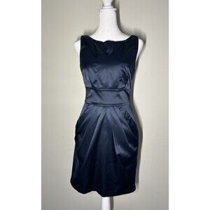 Teeze Me Women’s Blue Semi-formal Pleated Dress Size 3 Stretch Satin Finish Prom